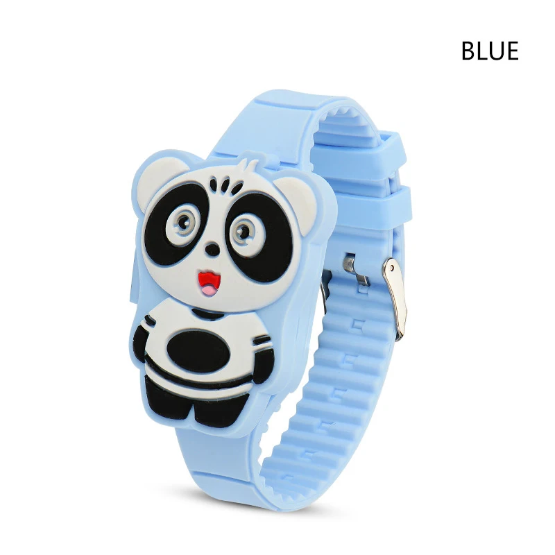 Reloj Infantil откидная крышка 3D Медведь Мультфильм цифровые часы для детей электронные детские часы резиновые для мальчиков и девочек часы для детской - Цвет: Sky Blue