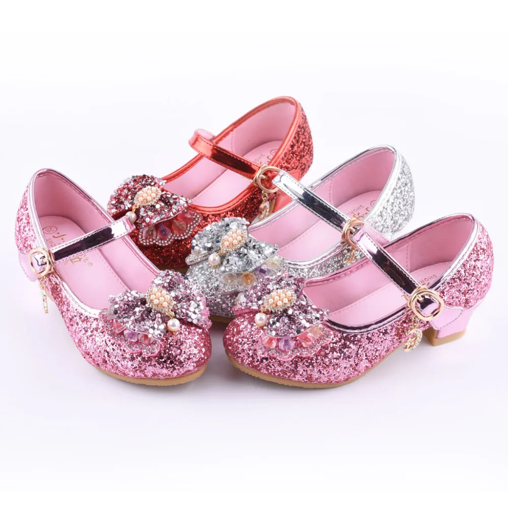 Детская обувь для маленьких девочек, украшенная жемчужинами и стразами, с бантом, обувь для принцессы сандалии, летние пляжные шлепанцы для женщин