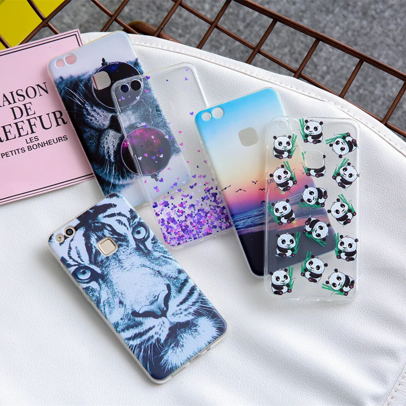 Мягкий ТПУ чехол для huawei mate 10 P10 P9 P8 Lite 2017 прозрачный тонкий Чехол с узором Honor 7X6X7 8 s