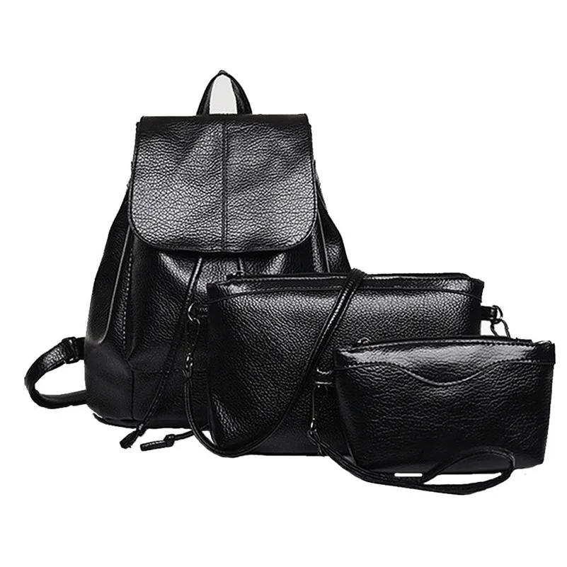 

2017 New Brand Women Fashion Backpacks Three Sets Of Shoulder For Teenage Girl Waterproof Travel Bag Durable Rucksacks A8