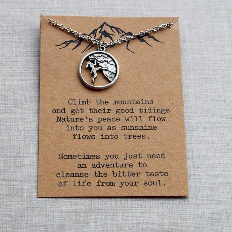 

Rock climbing girl boy necklace sport jewelry camping