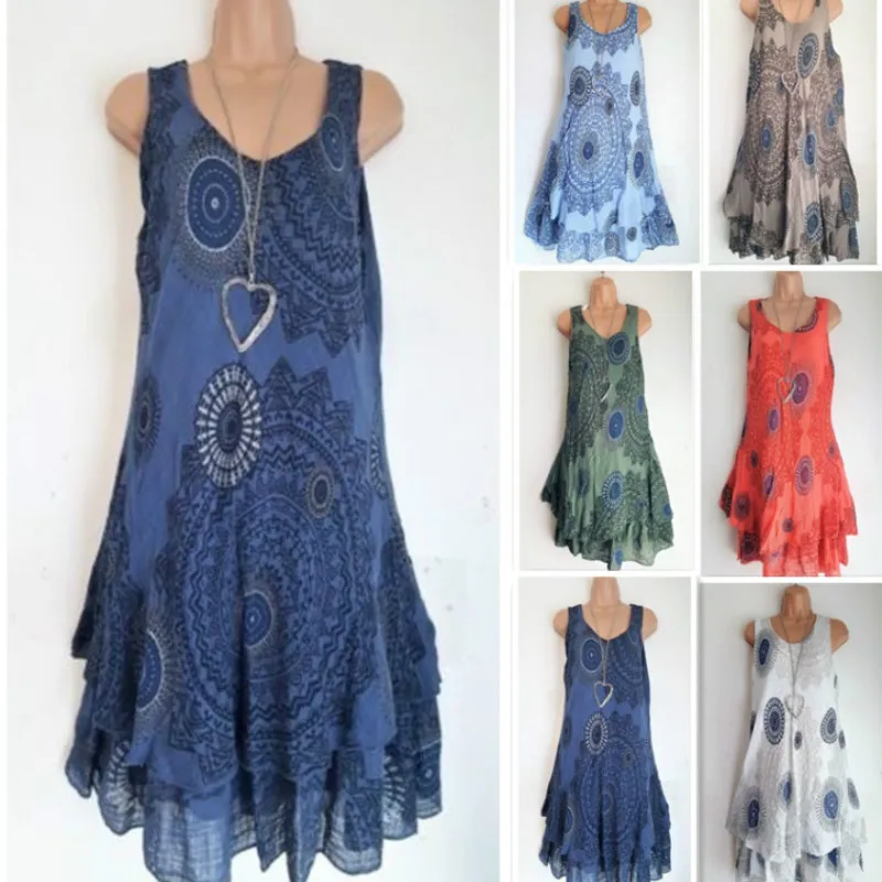 

Vestidos 2019 Women's Dresses Spring Summer Dress Sexy Womens Multicolor Pint Casual Plus Size Dress Ladies Holiday Dresses 5XL