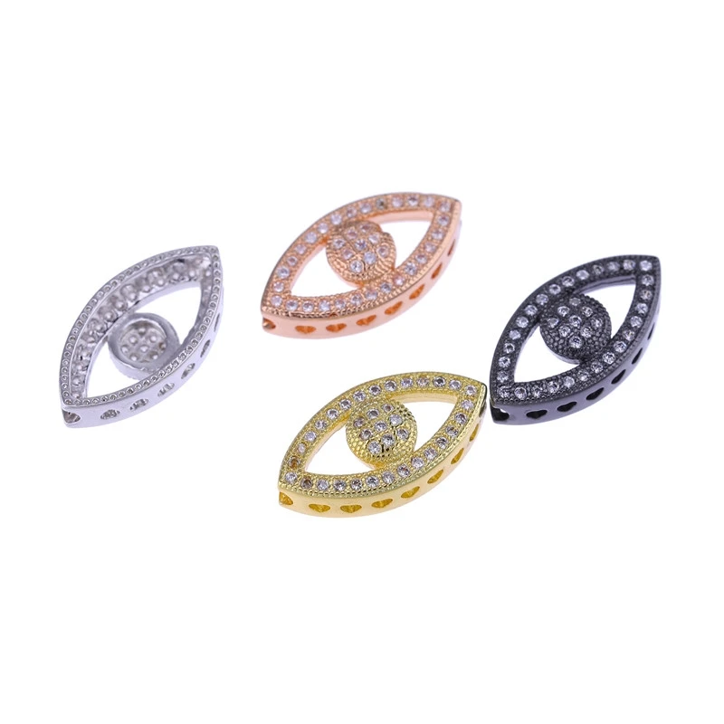 

Juya DIY Jewelry Supplies Greek Evil Eye Floating Charm Connectors Accessories For Natural Stone Beads Bracelets Making