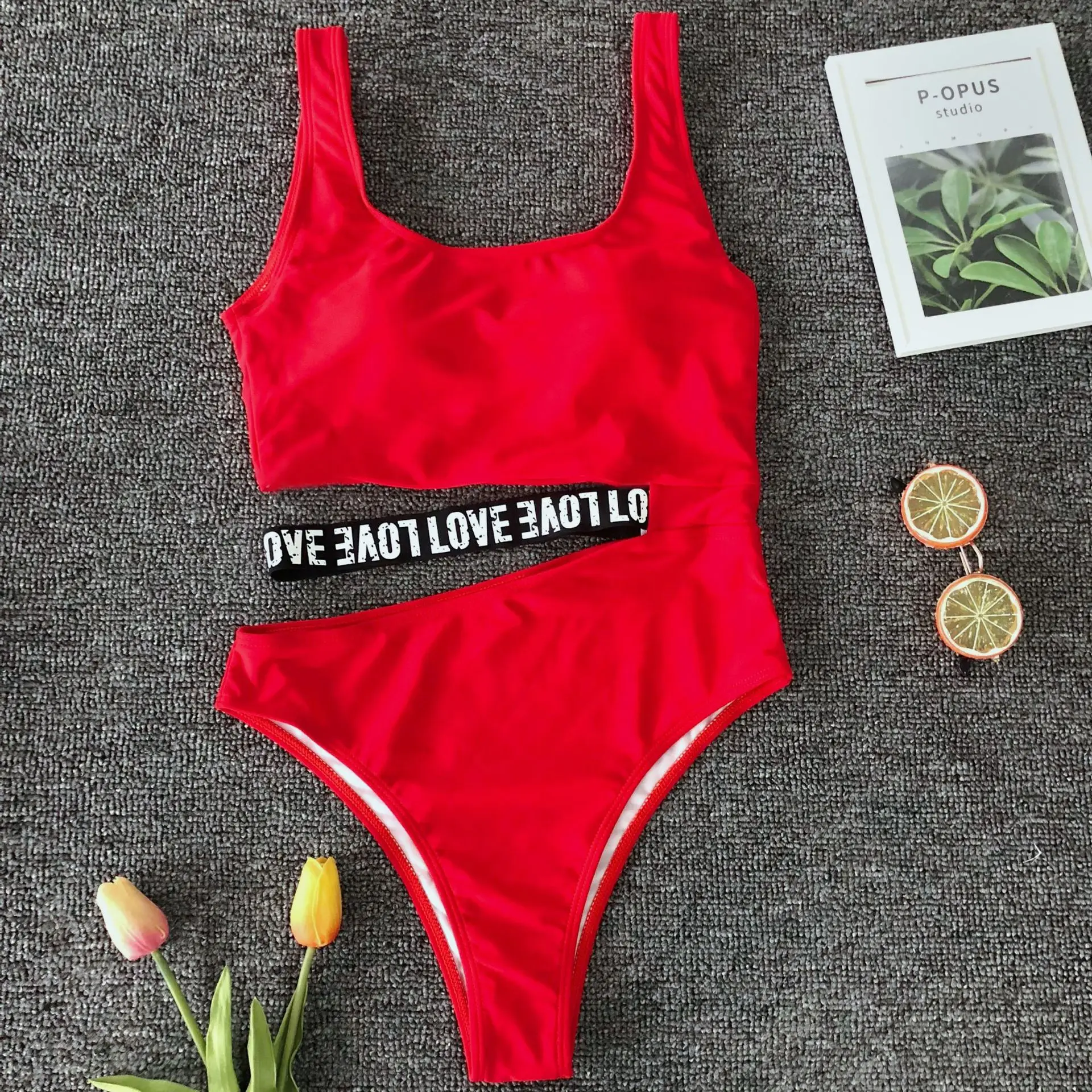 

Sexy Thong One Piece Swimsuit 2019 Women Solid Bandage High Cut Letter Print Swimwear Brazilian Bathing Suit Beachwear Monokini