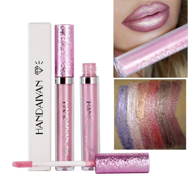 

2018 New Shimmer Lipgloss Makeup Liquid Lipstick Long Lasting Make Up Tint Purple Nude Shine Lip Stick Brand Metallic Lip Gloss