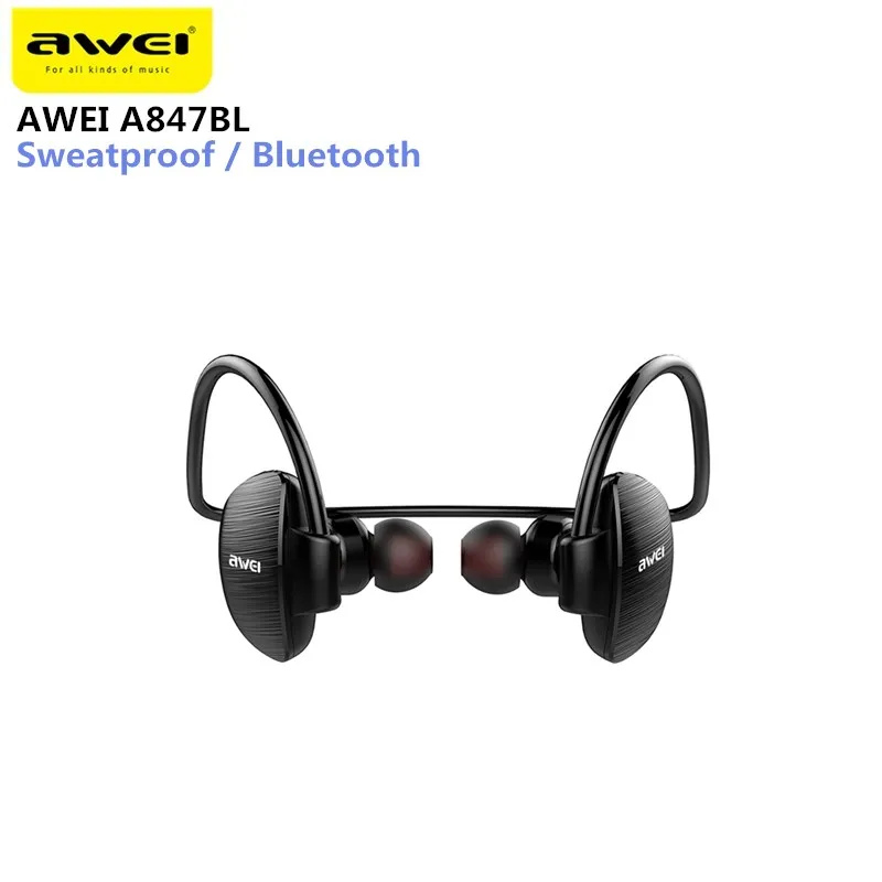 

Awei A847BL Wireless Sweatproof Earphone Ear Hooks Neckband Style Bluetooth Sports Earbuds For Mobile Phone