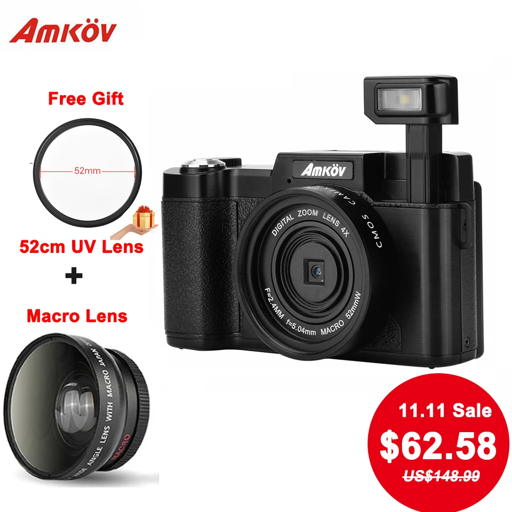AMKOV CDR2 цифровые камеры 8.0MP CMOS профессиональные 1080P HD видеокамеры DSLR