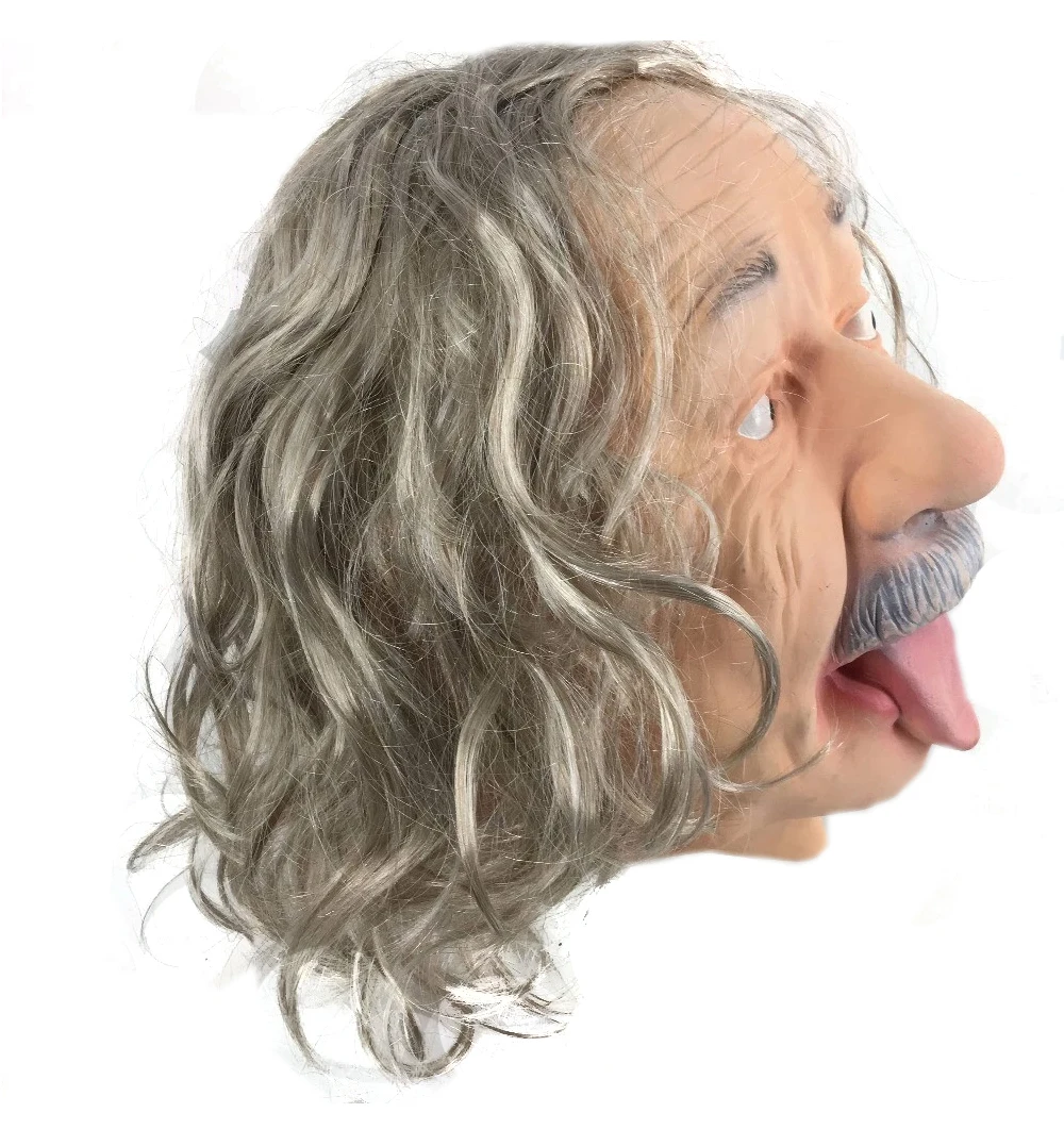 Реалистичные взрослые хэллоуин люкс на голову полностью, из латекса Маска старика Альбера Эйнштейна маска