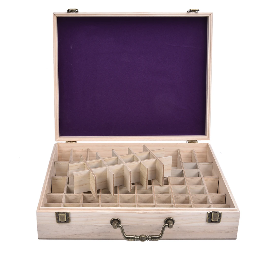 72 слота, деревянная коробка для хранения бутылок с маслом, ароматерапия, Эфирный Органайзер с замком, чехол для хранения эфирных масел, подарок для дома
