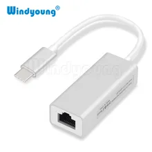 Windyoung USBC адаптера Ethernet 10/100 Мбит/с Тип C RJ45 сетевой адаптер USB-C Тип-C сетевая карта USB Ethernet для MacBook Chromebook