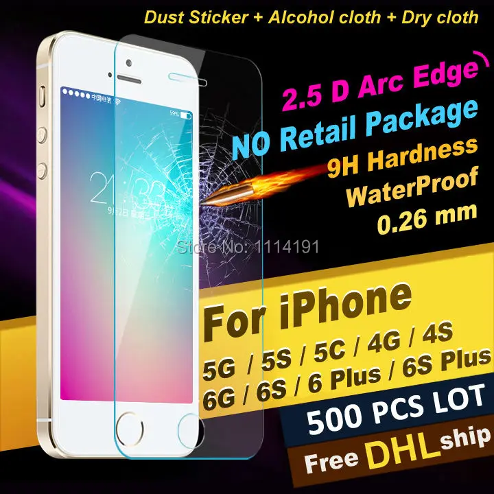 imágenes para ENVÍO LIBRE de DHL X 500 UNIDS Frente Protector de Pantalla 2.5D Prima de Cristal Templado de 0.26mm película protectora para el iphone 4 4s 5 5s 5c 6 6 s 7 plus imágenes para ENVÍO LIBRE de DHL X 500 UNIDS Frente Protector de Pantalla 2.5D Prima de Cristal Templado de 0.26mm película protectora para el iphone 4 4s 5 5s 5c 6 6 s 7 plus