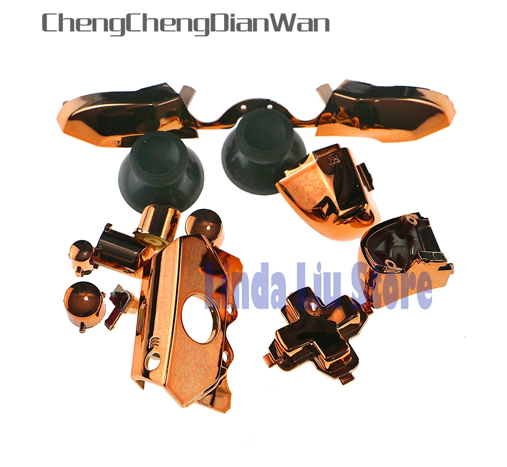 

ChengChengDianWan Chrome Full Set Dpad RT LT RB LB ABXY Guide Buttons For Xbox One 3.5 mm Elite Limited edition Controller 2sets