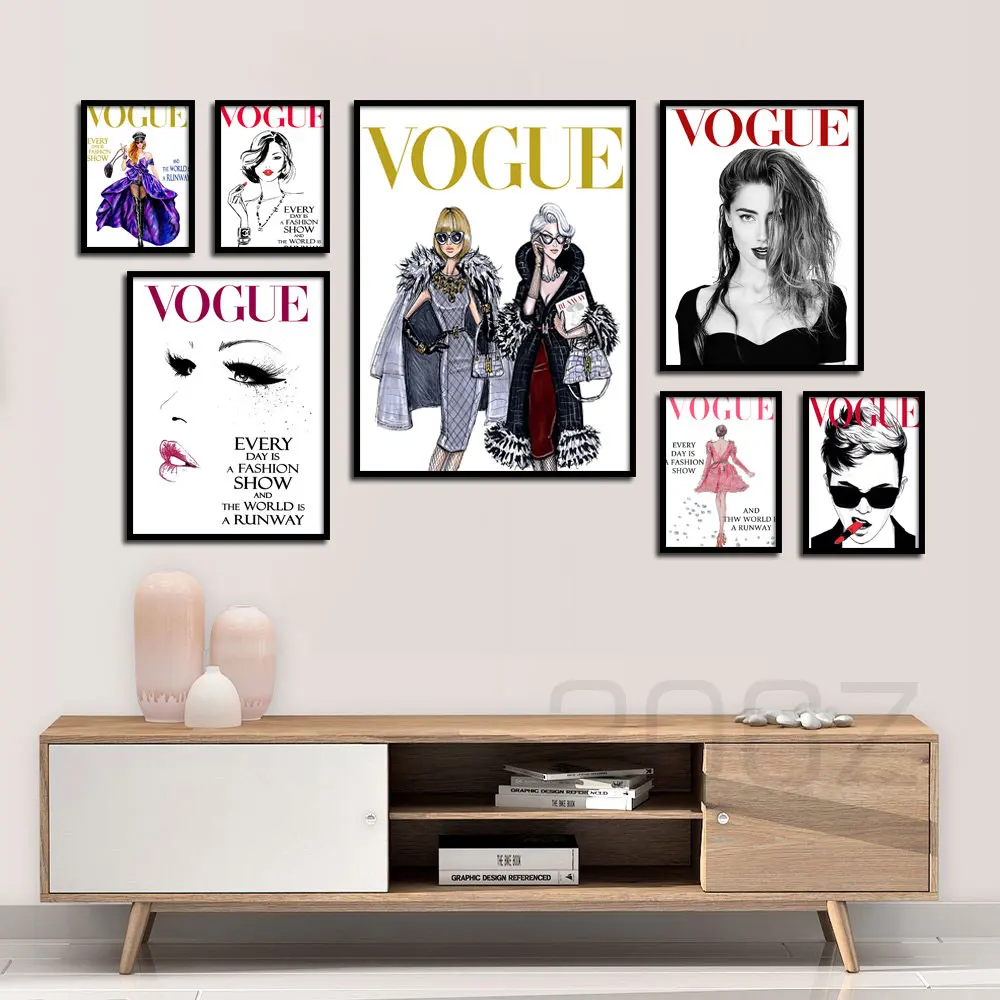 

Vogue Girl Quotes Poster Wall Art Canvas Painting Nordic Posters And Prints Salon Wall Pictures For Living Room Home Decoration