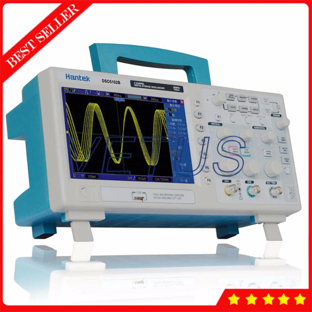 Цифровой осциллограф Hantek DSO5102B с USB 100 МГц 2 канала Benchtop Портативный Осциллограф