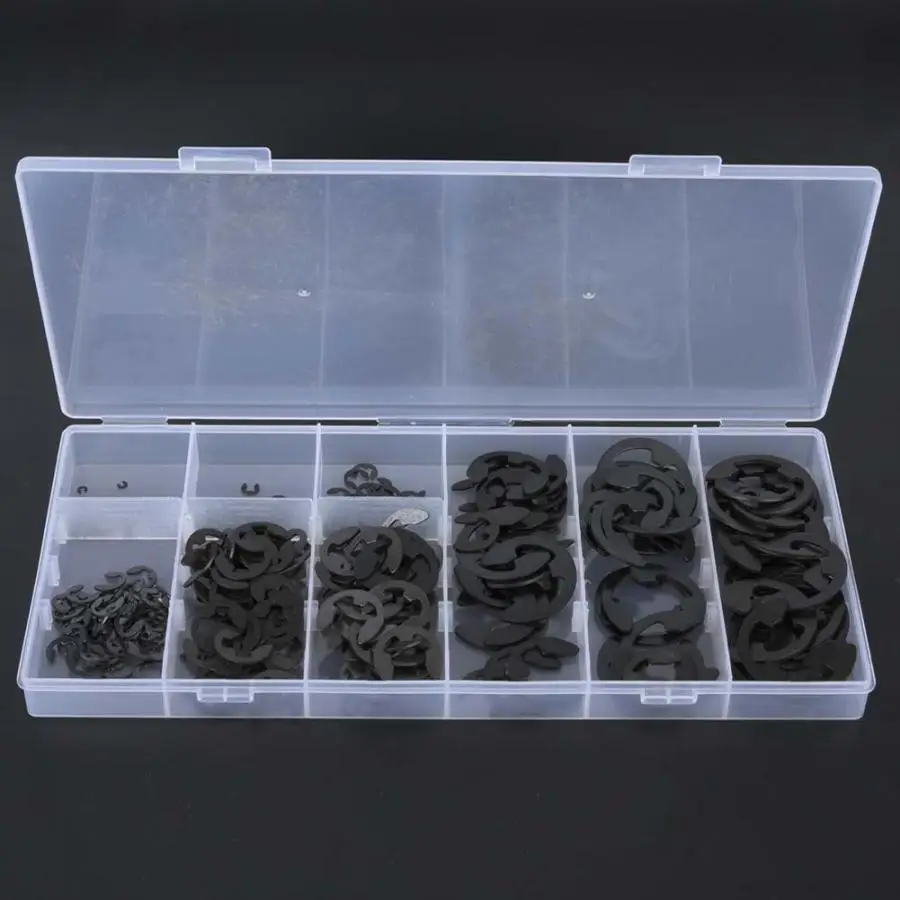 

300 Pcs Carbon Steel E-Retaining Circlip Set Snap Ring Kit Assortment Kit Multitool Knife Hand Tools