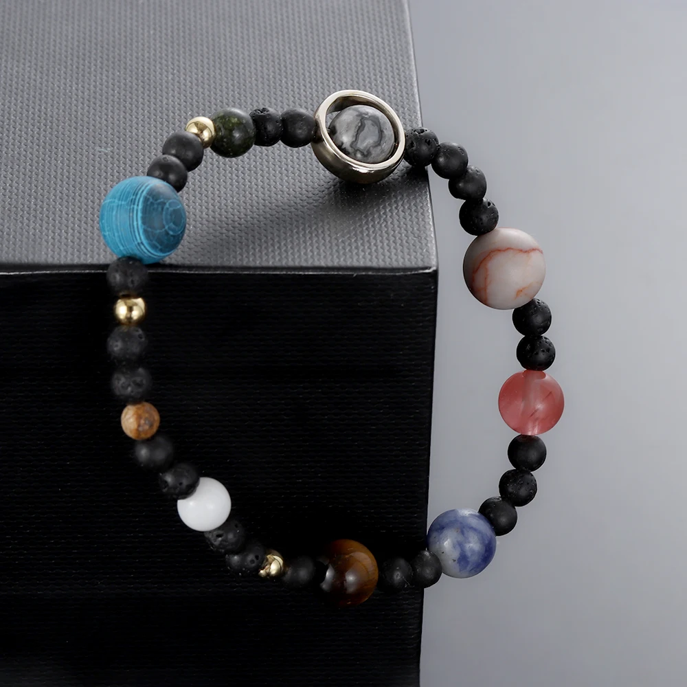 Men&Women Hand Made Solar System Bracelets Universe Galaxy Nine Stone Beaded Bracelet