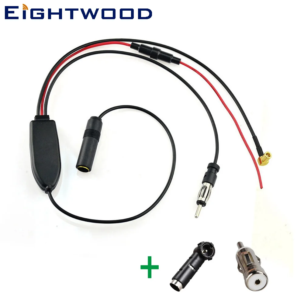 

Eightwood Conversion DAB/DAB+ Car Radio Antenna Aerial DAB/AM/ FM Converter/Splitter/Amplifier with ISO Connectors