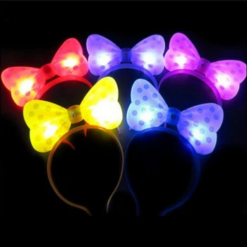 

10sets LED Light Luminous Halloween Ox Horn Butterfly Headdress Head Hair Hoop Band Vocal Concert/Party Decor
