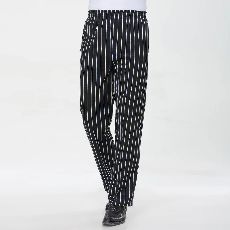 VIAOLI kitchen pants High Quality hotel Stripe elastic Chef uniforms kitchen work clothes restaurant trousers zebra pants - Цвет: photo10