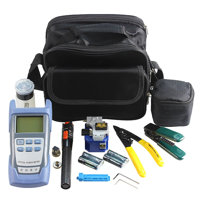 

05 type optical power meter tools set combination of fusion splicer use SKL-8A fiber cleaver, 10KM visual fault locator