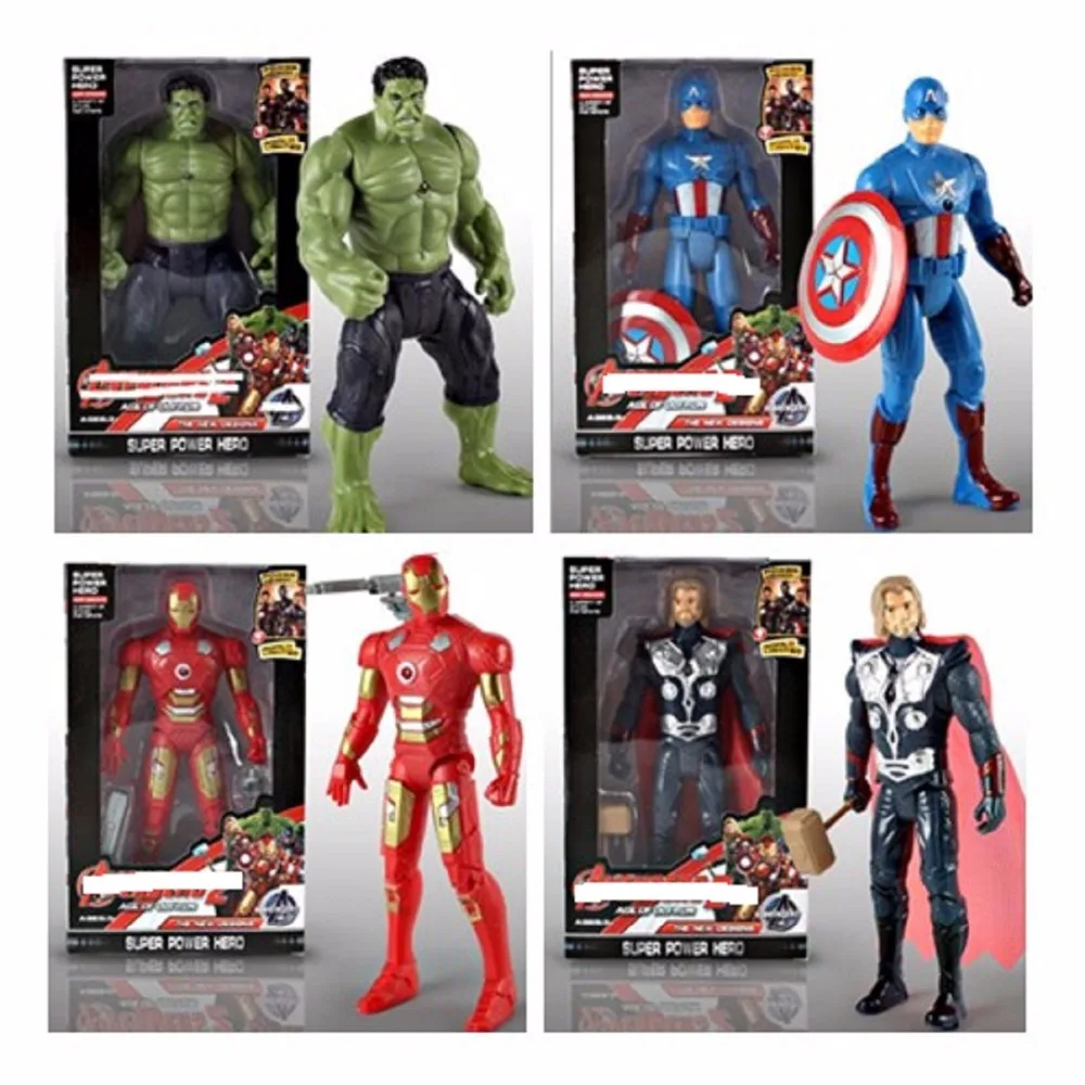 2018 Мстители 3 Marvel ПВХ Фигурки Человек-паук детские игрушки Халк Капитан Америка
