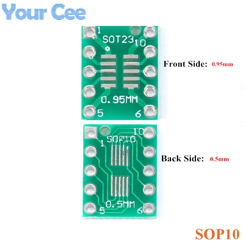 10 шт. плата адаптера SOT23 MSOP10 SMD к DIP10 Pinboard UNAX 0 5 мм/0 95 мм до 2 54 PCB интегральные схемы