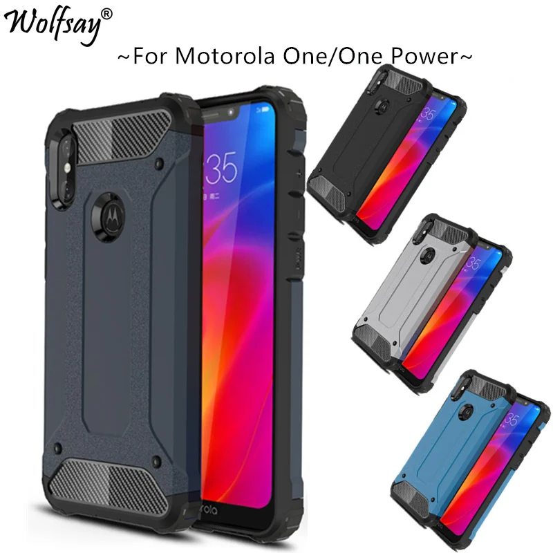 

Fitted Case sFor Motorola Moto One Power Case 6.2 TPU + PC Shockproof Hybrid Armor Full Cover For Moto One Power/P30 Note XT1942