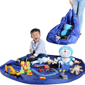 

1 pcs Portable Kids Toy Storage Bag and Play Mat Organizer Bin Box Fashion Practical waterproof Storage Box AU470