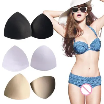 

Bra Pad 1 Pair Sewing Insert Soft Sponge Cup Removable Padded 3 Colour For Bikini Padding Insert Bridal Bra Accessorries