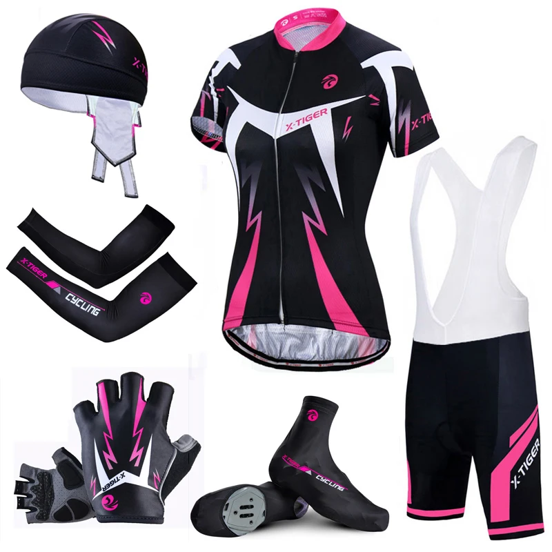 X-Tiger Высокое качество Велоспорт Джерси Набор мотобайк, велосипед, велотренажер одежда лето быстросохнущая Велоспорт Джерси одежда для велогонок костюм - Цвет: 6 in 1