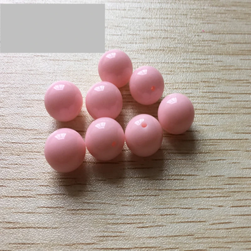 

(choose size) 6mm/8mm/10mm/12mm/14mm/16mm/18mm/25mm light pink color Acrylic Solid Beads for Necklace Jewelry