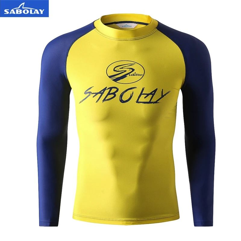 Sabolay Men Spearfishing Lycra Rash Guards Super Elastic Long Sleeves