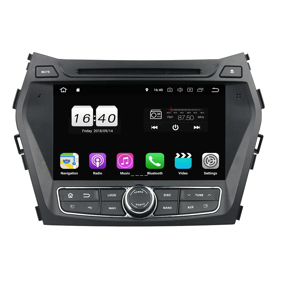 Top Android 8.1 Octa Core 2GB RAM 16GB ROM Car DVD Radio GPS for Hyundai IX45 Santa Fe 2013 2014 With Bluetooth WIFI Mirror-link DVR 1