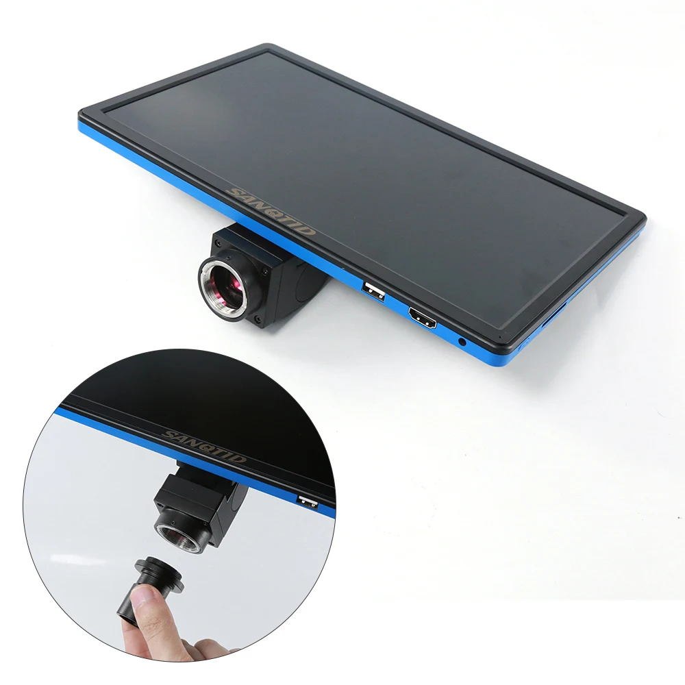  LCD Continuous Zoom Trinocular Stereo Microscope HD VGA Camera Big Workbench Phone Repair Soldering