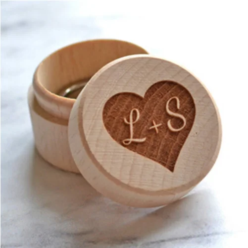 Round Wood Ring Box