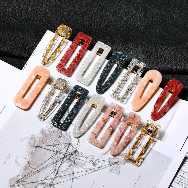 

Woman Fashion Styles Retro Hair Clips Hollow Geometric Bangs Hairwear Shiny Sequins Hairpin Headband Hair Band