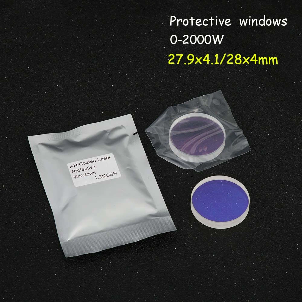 

Protective Windows Size: 28*4 27.9*4.1mm Quartz Fused Silica for 0-2000W Raytools Bodor fiber laser cutting machines