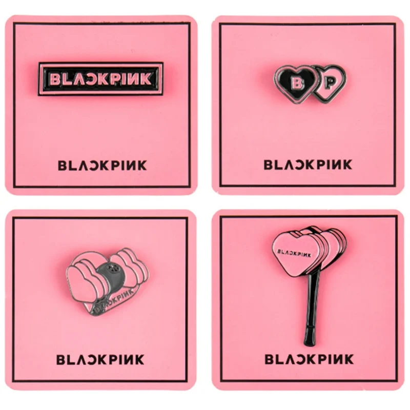 KPOP Черный розовый альбом светильник палка брошь с логотипом значок булавки черный розовый аксессуары вентиляторы для одежды и шляпа украшение для рюкзака 1 шт