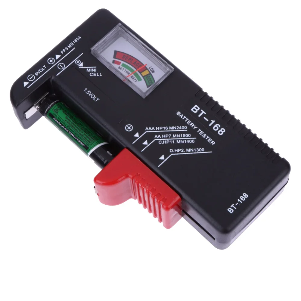 

Battery Testers BT168 Digital Battery Tester Volt Checker for AA AAA 9V Button Multiple Size Battery Tester Voltage Meter Tools