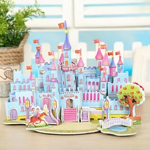 

3D DIY Puzzle Jigsaw Educative Baby Toy Kid Early learning Castle Construction Pattern Gift For Children Brinquedo House Puzzle