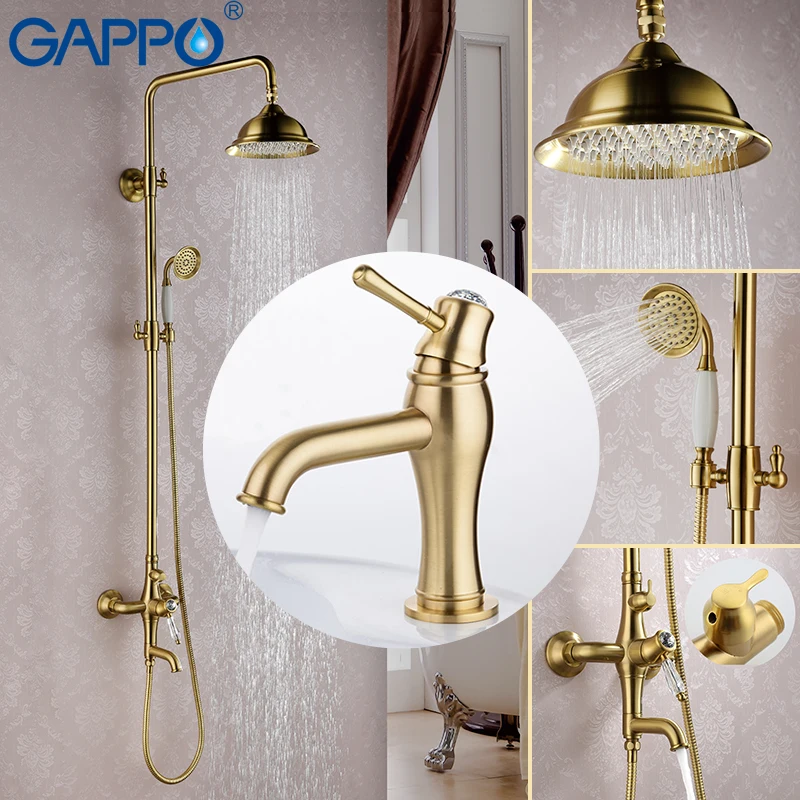 

GAPPO Gold Shower Faucets waterfall bath tub tap bathroom mixers bidet faucet muslim shower bidet toilet spray