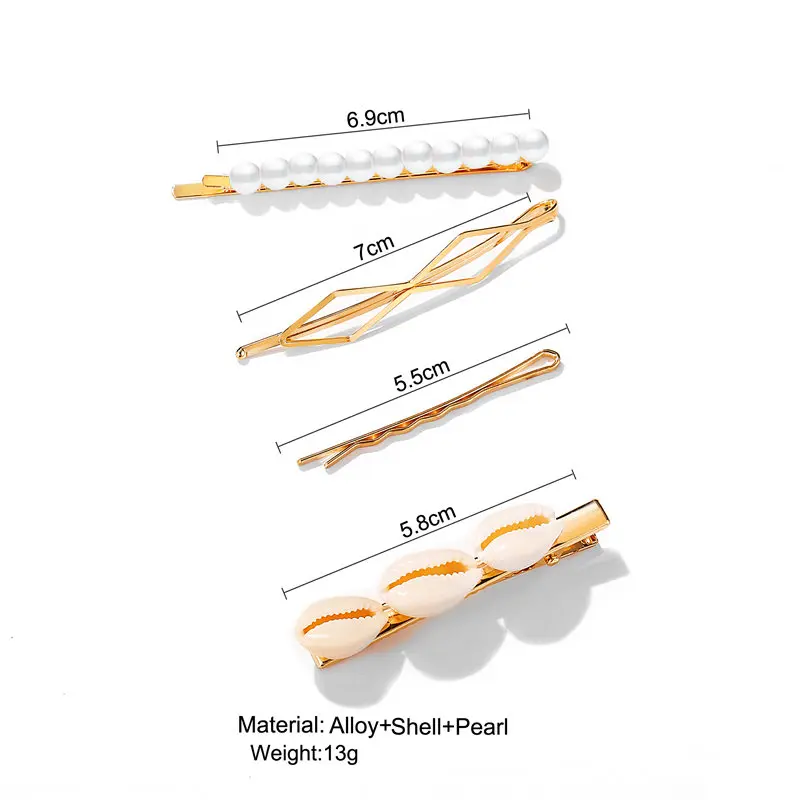 IF YOU Ins модная жемчужная раковина раковины Женская металлическая заколка для волос ювелирное изделие в виде заколки стильные инструменты Бохо для волос аксессуары