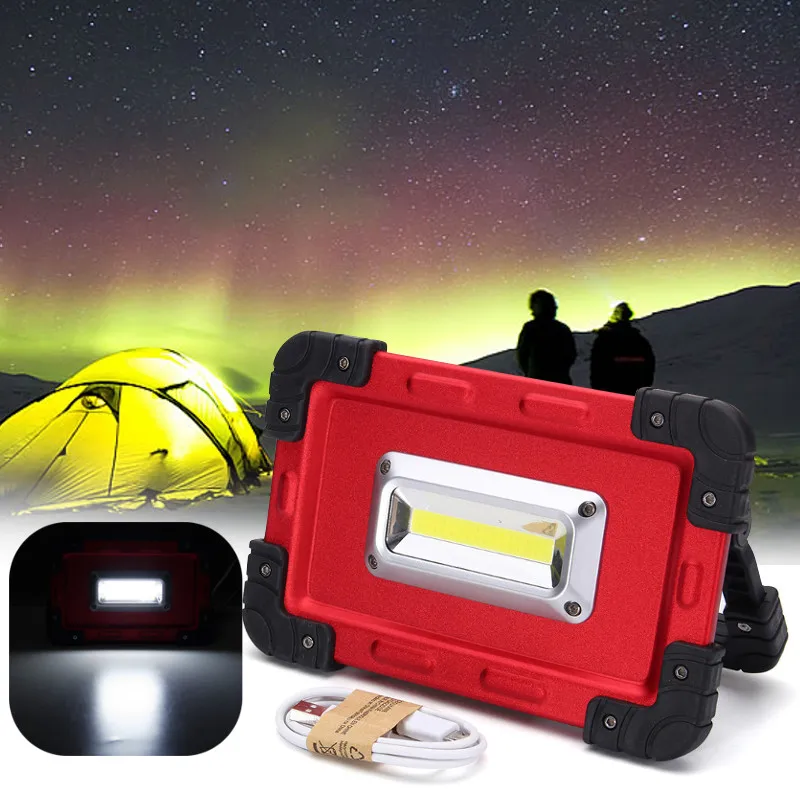 

30W USB COB 32 LED Spotlight Portable Rechargeable LED Flood Light Work Camping Tent Outdoor Lamp DC3.7V