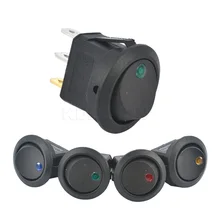 2pcs 3 pins ON-OFF Rocker Switch 12V led rocker switch Led Dot Light LED illuminated Car Dashboard Dash Boat Toggle SPST Switch