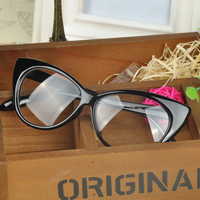 Ретро оправа для очков в стиле кошачьи глаза винтажные леопардовые женские и мужские очки оправа прозрачные линзы плоские очки#2