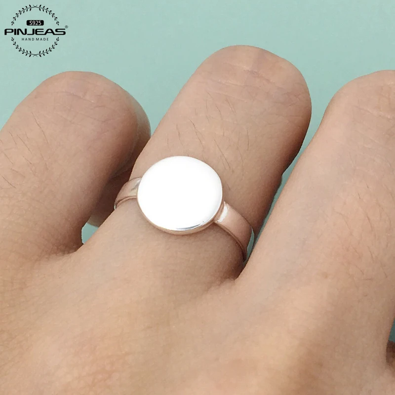 Кольцо PINJEAS S925 чистое женское украшение из новой популярной круглой формы