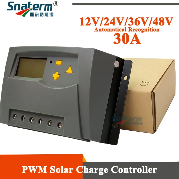 

High Quality 30A 12V/24V/36V/48V Auto Work PWM PV Solar Regulators 30A Battery Charger Solar charge controller with LCD display