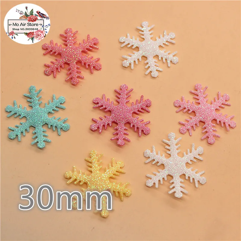 30Pcs Snowflake Rhinestone Patches Beaded Appliques Sew On Snows Christmas Sequin Sticker Decorations Sewing Clothes Dress Jeans Shirts Diy Headbands Ba