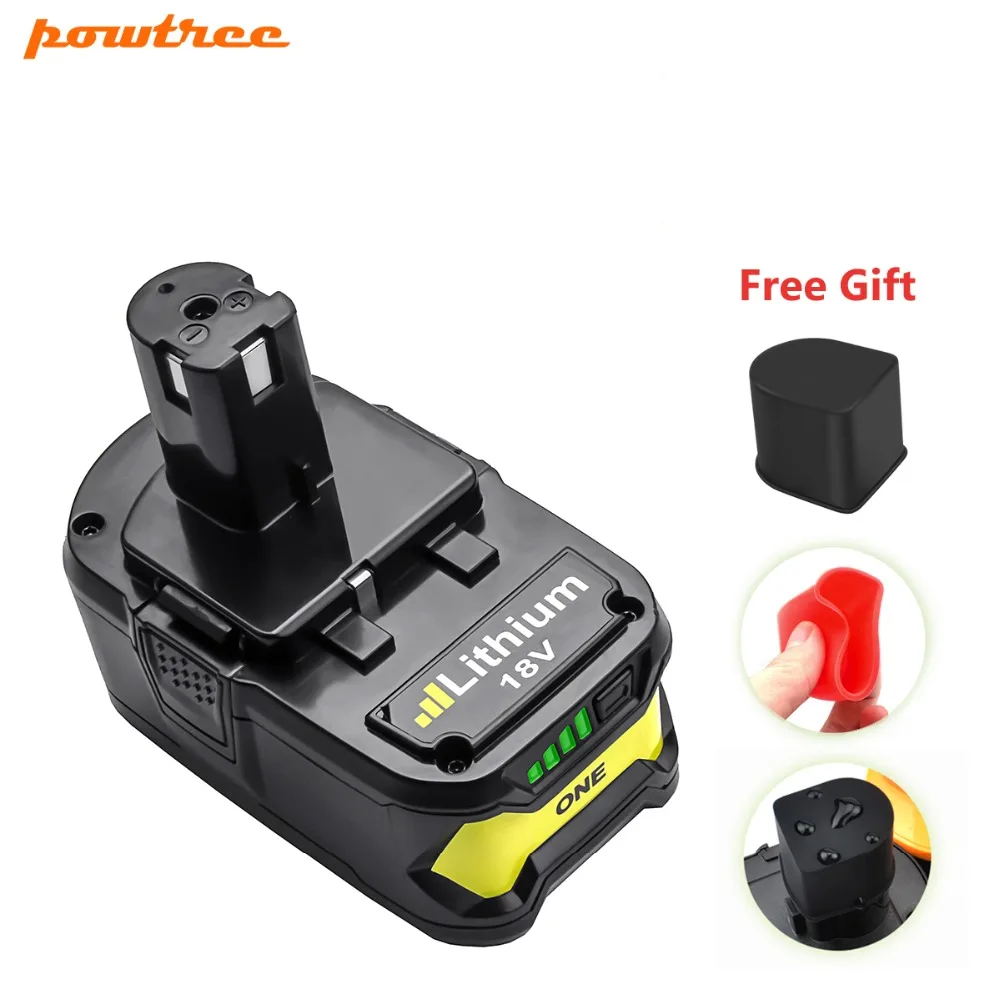 Pаспродажа Powtree для Ryobi 6000 мАч 18 В P108 Li Ion высокой Ёмкость Мощность инструмент замены батареи RB18L40 BPL1820 P107 P104 для ONE + BIW180