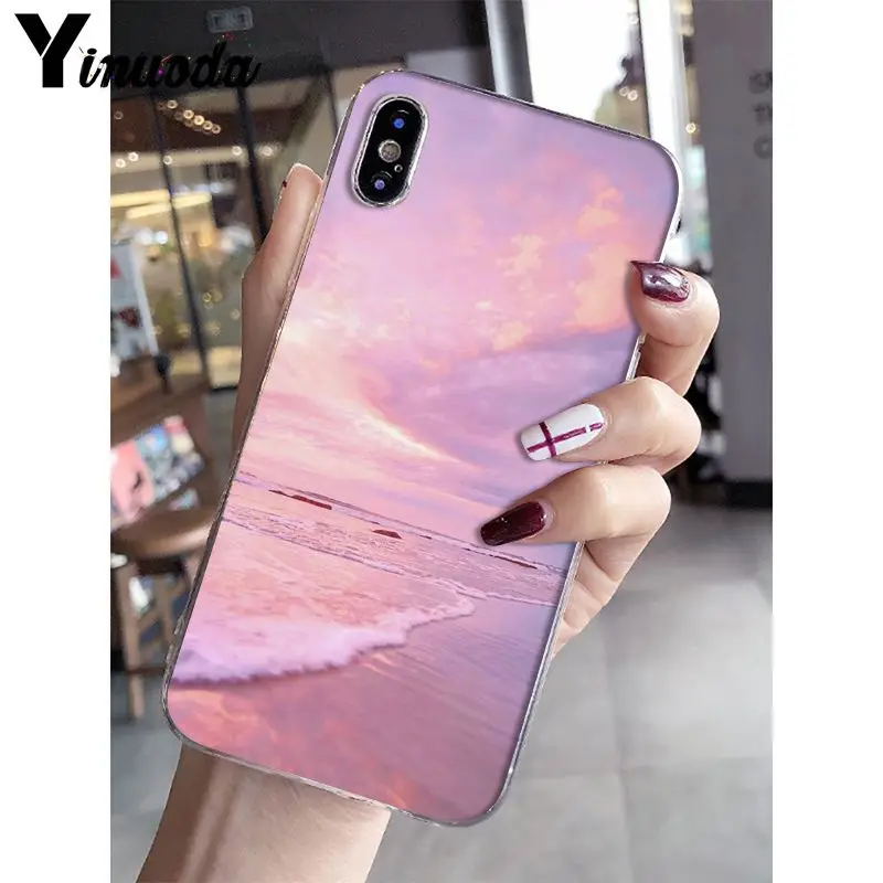 Yinuoda Розовый Милый kawaii воздушное пространство закат облако искусство Coque Оболочка Чехол для телефона iPhone 8 7 6 6S Plus X XS MAX 5 5S SE XR 10 чехлы